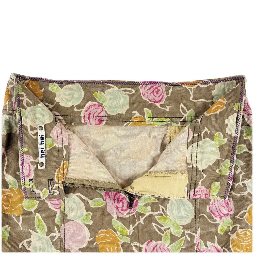 Hei Hei Anthropologie Floral Pencil Skirt Women S 28 Waist Cotton Stretch Y2K